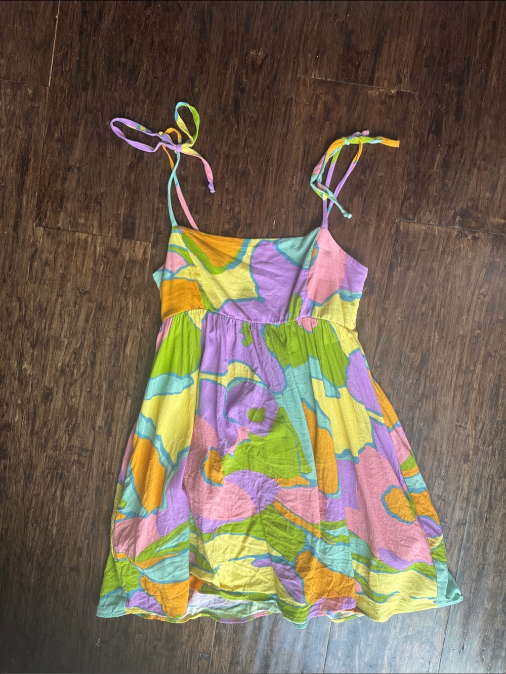Show Me Your MuMu Pastel Abstract Tie-Hem Dress